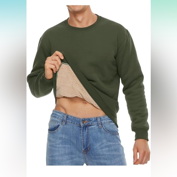 BUNDLE- TACVASEN Men's Crewneck Sweatshirt Warm Sherpa Lined Sweatshirts - Picture 4 of 7